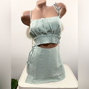 NWT Papermoon Gingham Crop Top Skort Set